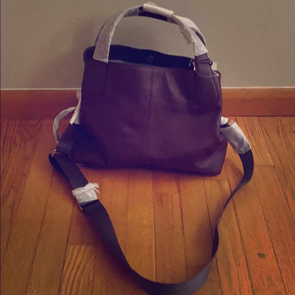 Burgundy leather Fossil satchel bag